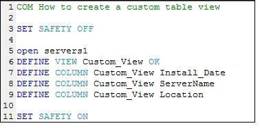 ACL create custom view script